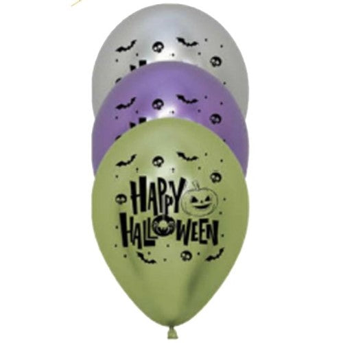 Balloon - Sempertex 30cm Happy Halloween Reflex Assorted Latex Balloons, 12PK