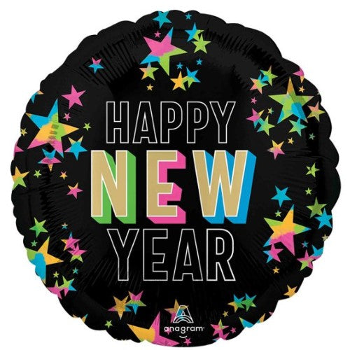 Balloon - 45cm Standard HX Happy New Year Glow