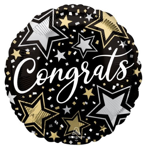 Balloon - 45cm Standard HX Congrats Stars