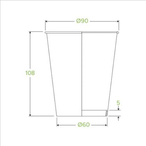 Cup Hot Paper Single Wall 8oz Art (80mm lid) - 50PC