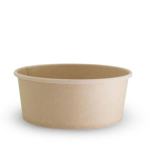 Bowl Bamboo Wide PLA Lined 24oz Brown 750ml - 50PC