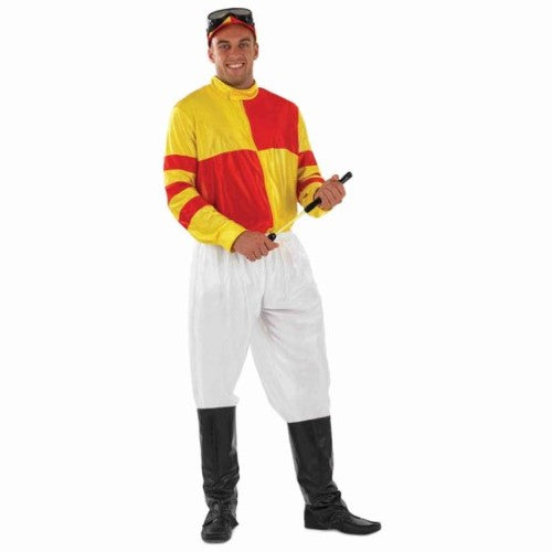 Morph Costume Red & Yellow Jockey Adult Large