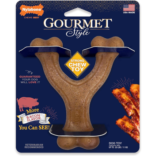 Dog Toy - Gourmet Chew Wishbone Bacon (Regular)