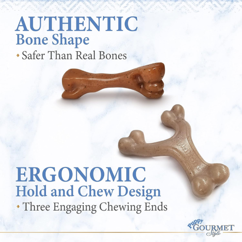 Dog Toy - Puppy Gourmet Twin Pack Wishbone/Femur