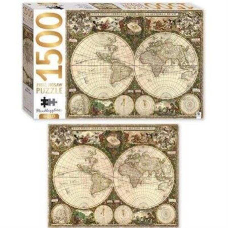 Jigsaw Puzzle - Mindbogglers Gold Vintage World Map (1500pc)