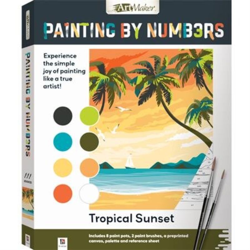 Paint by Numbers Kit -  Art Maker Tropical Sunset