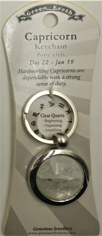 Zodiac Keyring - Capricorn Clear Quartz (Set Of 6)