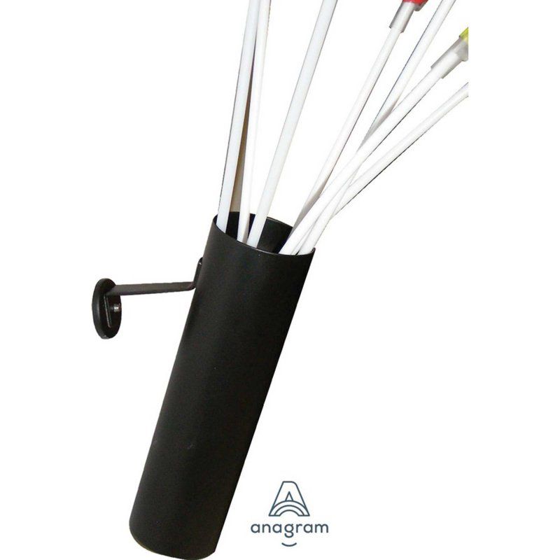 Sleek metal cylinder with a powerful magnet, ideal for organizing tools and office supplies elegantly.