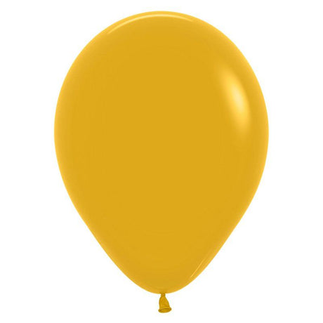 Sempertex Fashion Mustard Latex Balloons, 30cm, pack of 100, perfect for vibrant event decorations and celebrations.