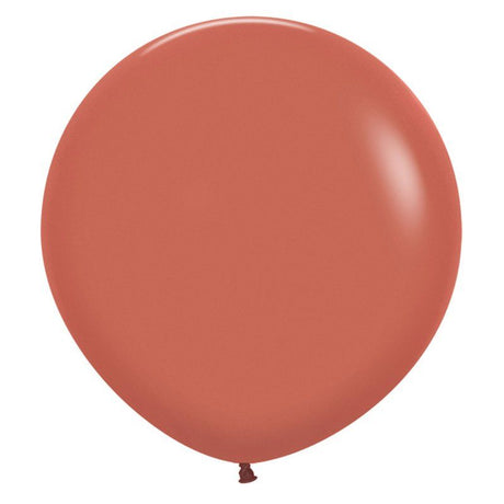 Pack of 3 Sempertex terracotta latex balloons, 60cm, perfect for stylish party decor and elegant celebrations.