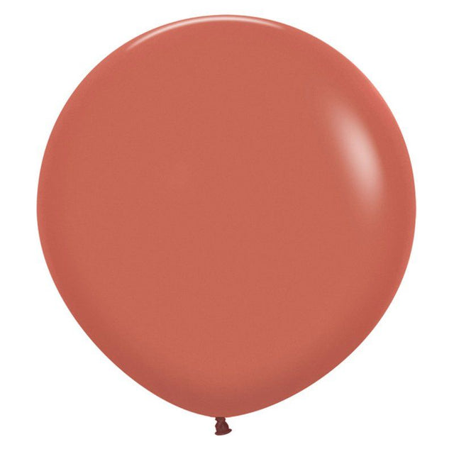 Pack of 3 Sempertex terracotta latex balloons, 60cm, perfect for stylish party decor and elegant celebrations.