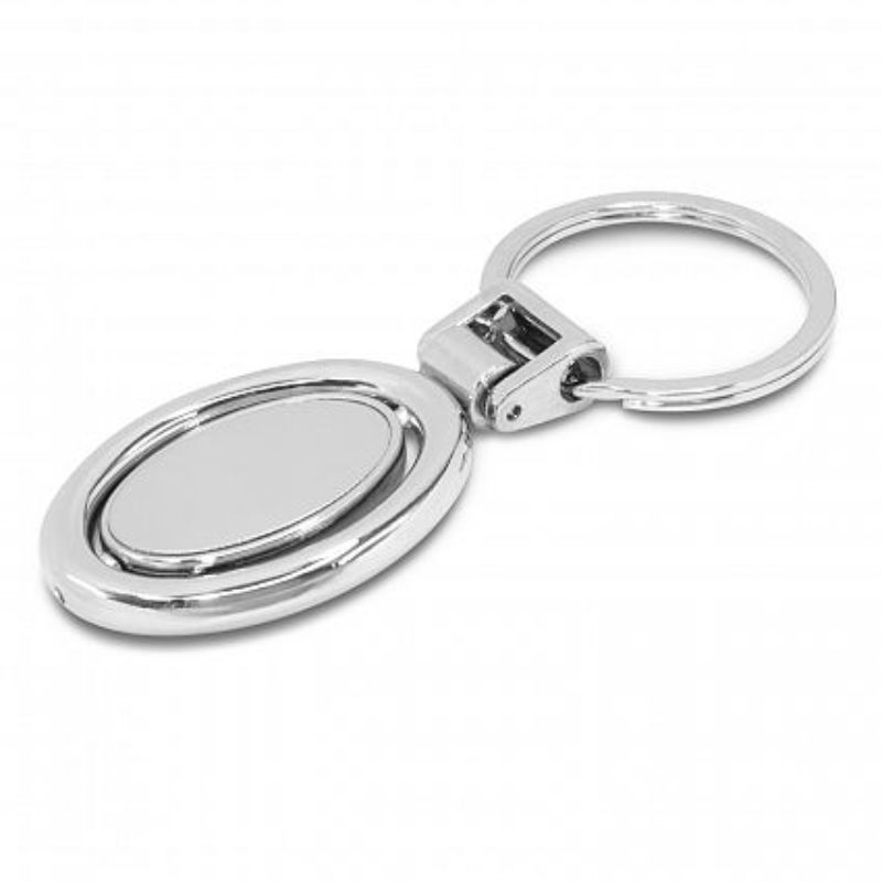 Spinning Metal Key Ring - Silver (Set of 12)