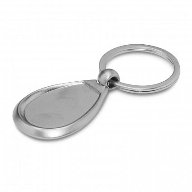 Drop Metal Key Ring - Satin Chrome (Set of 12)