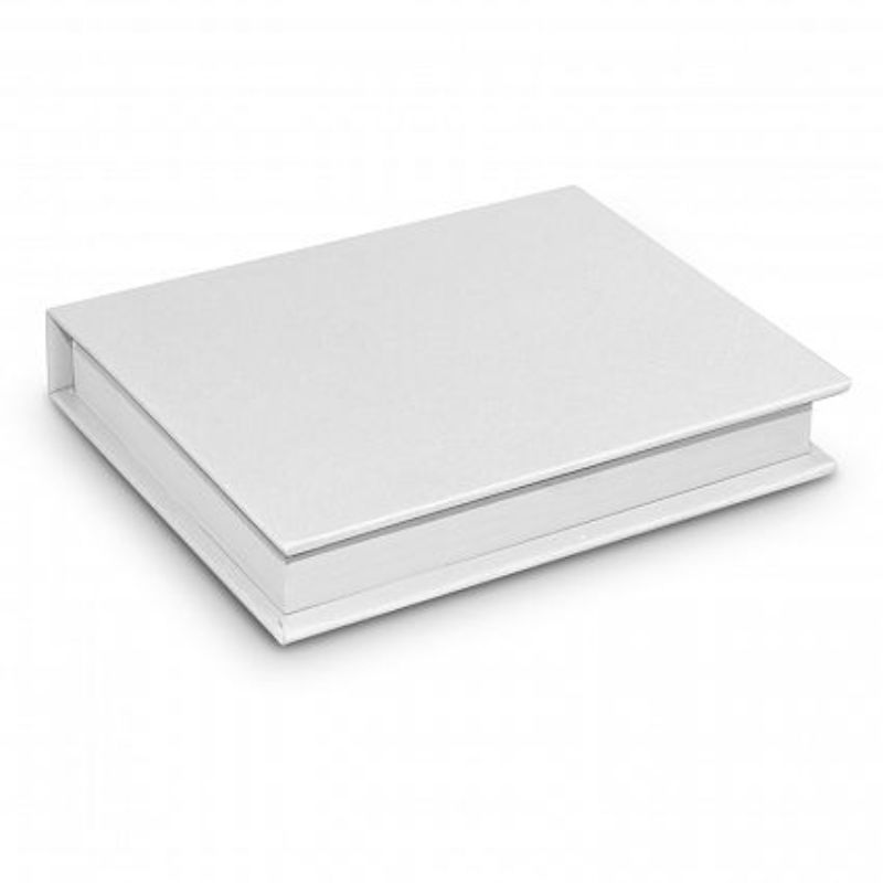 Hard Cover Notes and Flags - White (Set of 12)
