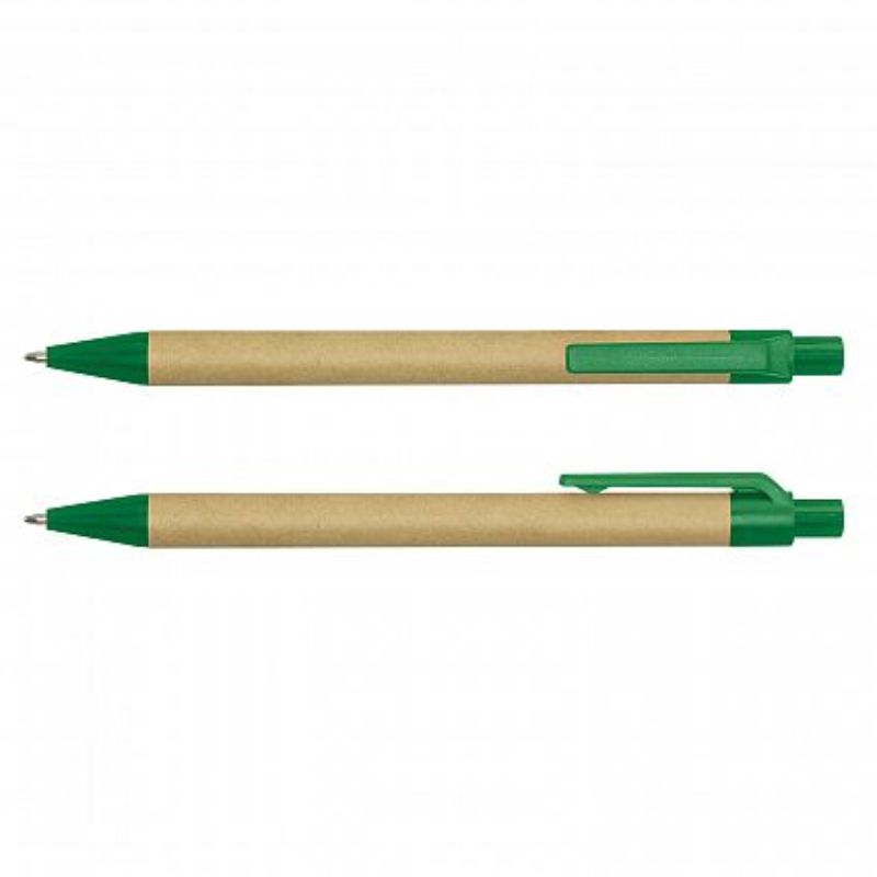 Eco Pen - Natural / Green (Set of 100)