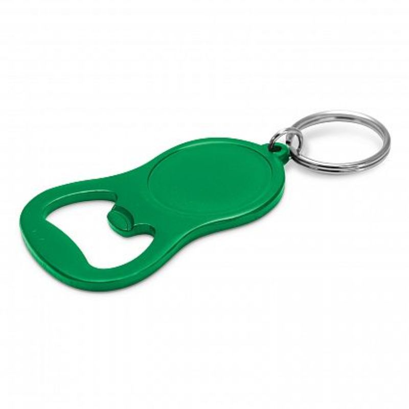 Chevron Bottle Opener Key Ring - Matt Green (Set of 50)