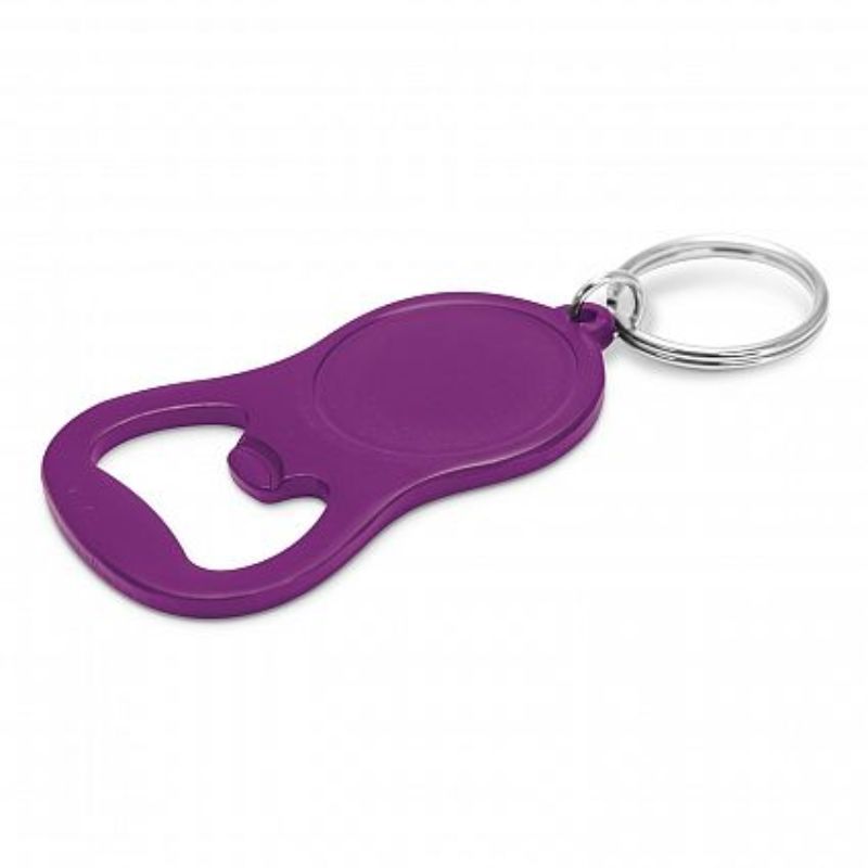 Chevron Bottle Opener Key Ring - Purple (Set of 50)