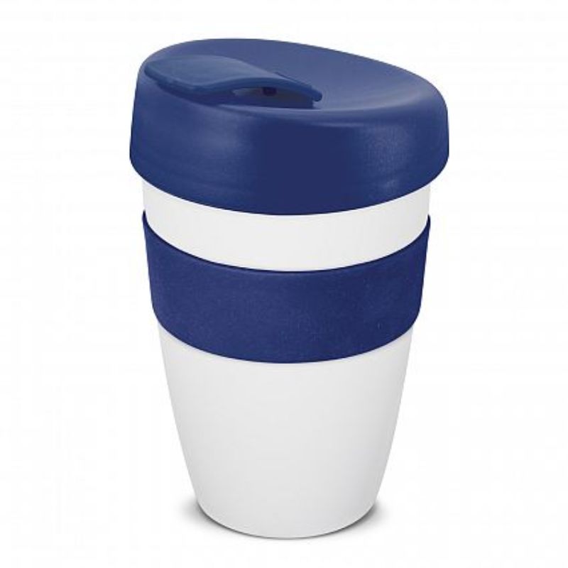 Express Cup - Double Wall White / Dark Blue (Set of 12)