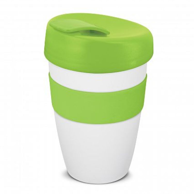 Express Cup - Double Wall White / Bright Green (Set of 12)
