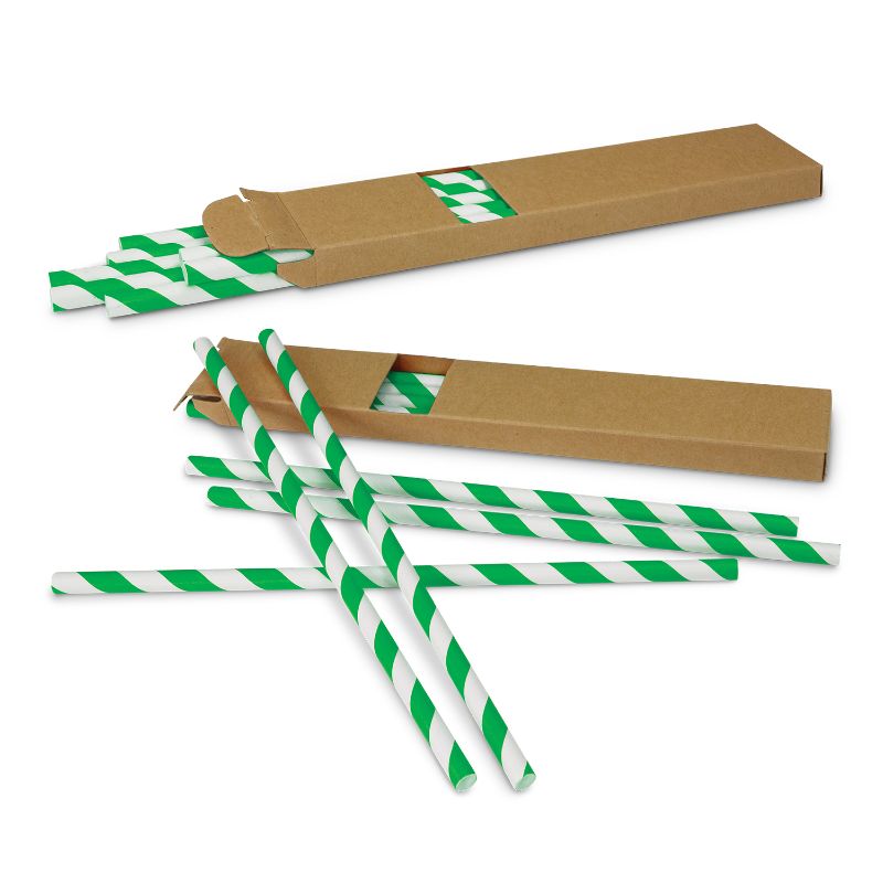 Paper Drinking Straws - Green (Set of 50)