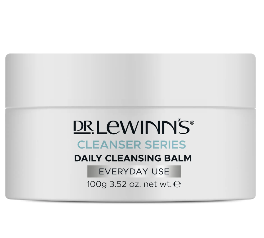 Dr. LeWinn's Daily Cleansing Balm 100g in a jar, designed for deep cleansing, hydration, and makeup removal for all skin types.