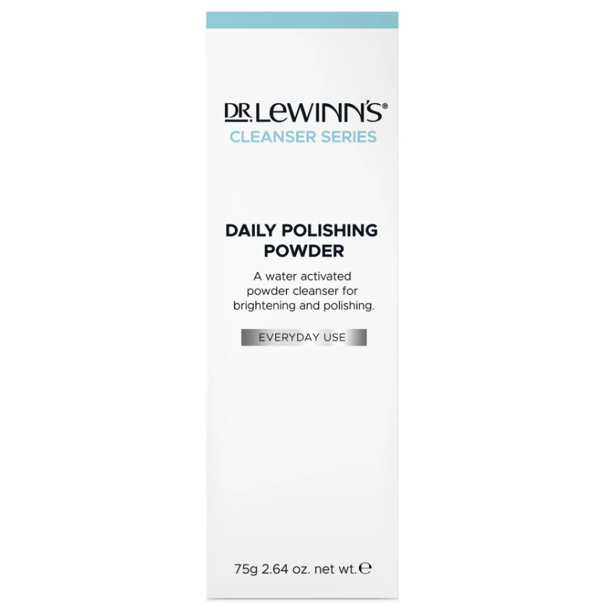 Dr. LeWinn's Daily Polishing Powder: exfoliating powder for smoother, healthier skin with Australian Kaolin Clay and Aloe Vera.