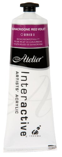 Atelier 80ml Quinacridone Red Violet acrylic paint, vibrant hue for versatile artistic expression and smooth layering techniques.