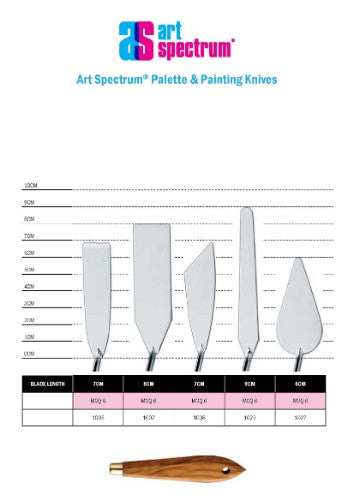 As Painting Knife 1008 with carbon steel blade and olive wood handle, ideal for mixing and applying paint with precision.