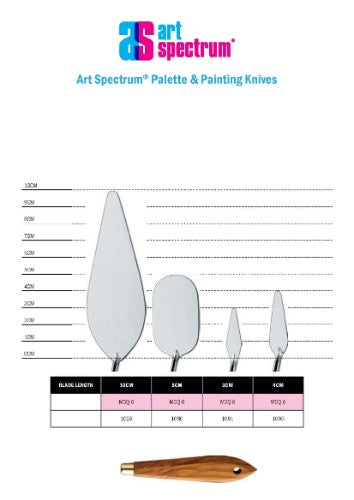 As Painting Knife 1080 with ergonomic handle, ideal for blending, mixing, and applying oil and acrylic paints.