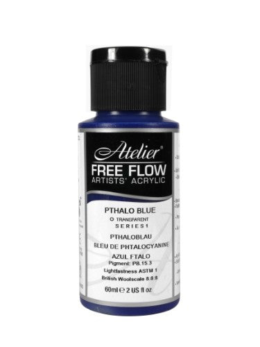 Vivid 60ml Pthalo Blue acrylic paint for versatile, easy application in various artistic techniques.