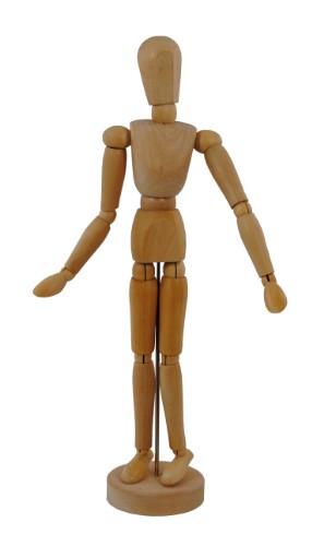 12-inch male manikin with realistic body proportions, ideal for fashion displays and tailoring practices.