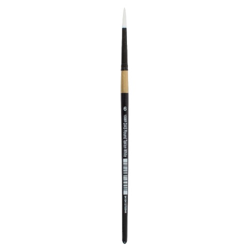 Das S1008r Taklon Round #6 brush with short handle, ideal for detailed and broad strokes in various paints.