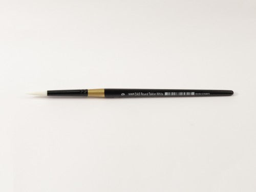 Das S1008r Taklon Round #9 Artist Brush with golden nylon bristles for precise control and comfortable grip.