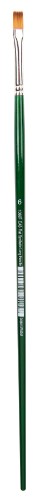 Das S1068f Synthetic Flat L/H #6 artist brush with high-quality synthetic hair for versatile paint application.