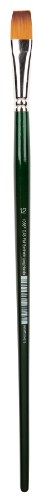 Das S1068f Synthetic Flat L/H #12 artist brush with premium synthetic bristles for versatile painting techniques.