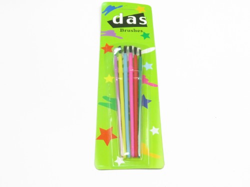 Set of 6 Das synthetic hair artist brushes for smooth, precise application in acrylics, watercolors, and oils.