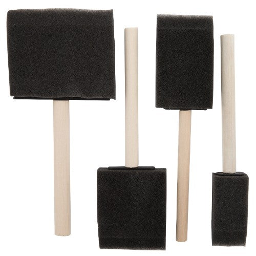 Artist Brush Set - 906-4 features 4 foam brushes for smooth application of water-based paints on various surfaces.