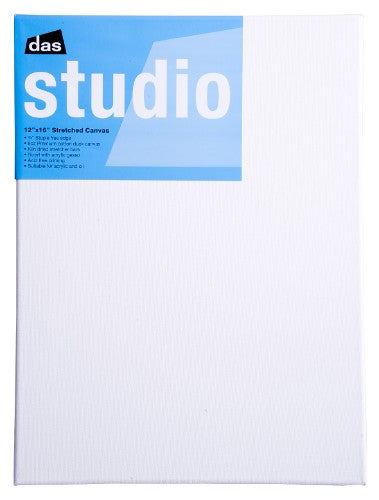 Artist Canvas 12x16 inches, medium grain, ideal for acrylics and oils, features durable warp-resistant wooden frame.