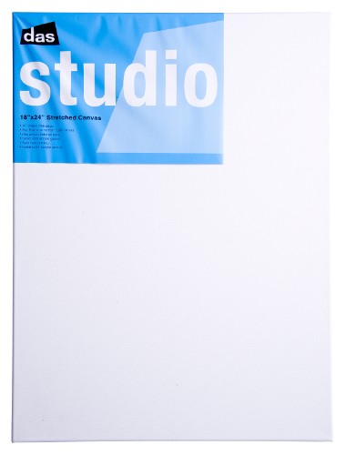 Das Studio 3/4 Artist Canvas 18x24 inches, ideal for oils and acrylics, features durable cotton and a sturdy wooden frame.