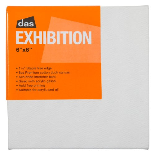 Das Exhibition 1.5 Artist Canvas, 6x6 inches, made of durable cotton, perfect for acrylic, oil, and mixed media painting.
