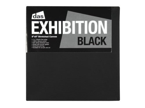 Das Exhibition Black 1.5 Canvas, 8x8 inches, high-quality cotton canvas for vibrant, enduring artwork with a sleek black frame.