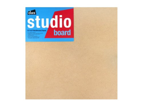 Premium 12x12 hardboard panel for artists, ideal for acrylics, sketches, and mixed media projects.
