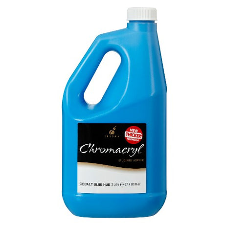 2-liter bottle of Chromacryl Acrylic Paint in vibrant Cobalt Blue Hue, perfect for artists of all levels.