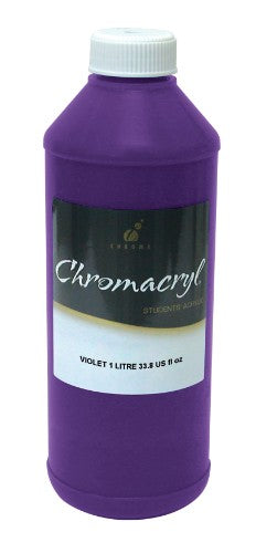 Vibrant Chromacryl 1lit Violet Acrylic Paint for artists, offering excellent coverage and creamy texture, non-toxic and versatile.