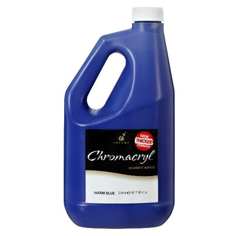 Warm blue acrylic paint in a 2-liter container, ideal for artists of all levels, non-toxic and easy to clean.