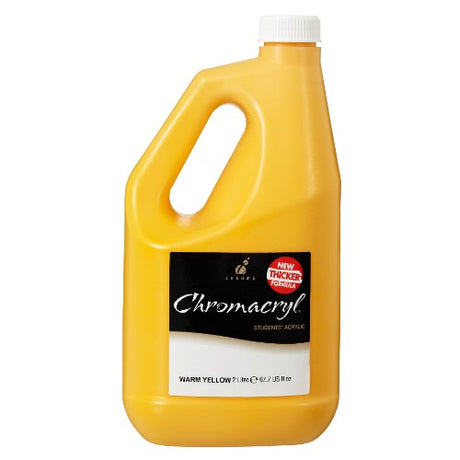 Chromacryl 2L Acrylic Paint in Warm Yellow, perfect for vibrant creative projects and suitable for all skill levels.