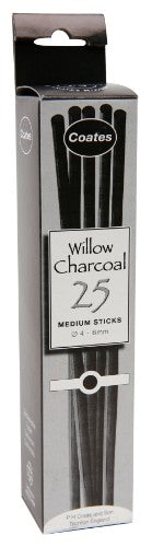Coates Willow Charcoal Medium (5-6mm) ideal for rich tones, smooth application, and eco-friendly artistry.
