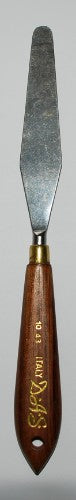 Das 1343 Palette Knife with cranked handle and flexible steel blade for mixing, layering, and texturing in painting.