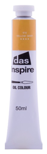 Vibrant 50ml Yellow Deep oil paint, perfect for blending, layering, and enriching artwork with warmth and brightness.
