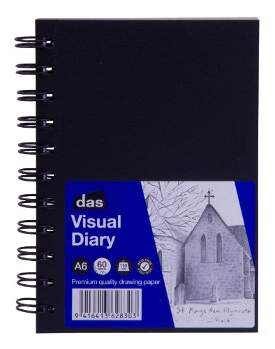 A6 Das Visual Diary with 60 sheets of premium 110gsm acid-free drawing paper, ideal for artists and creative enthusiasts.